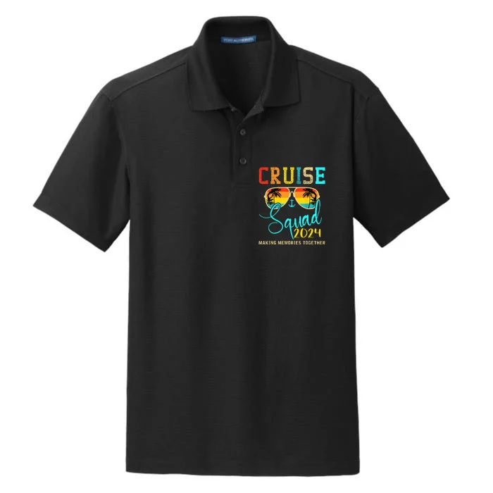 Squad Crew Cruise 2024 Summer Vacation Matching Family Group Dry Zone Grid Performance Polo