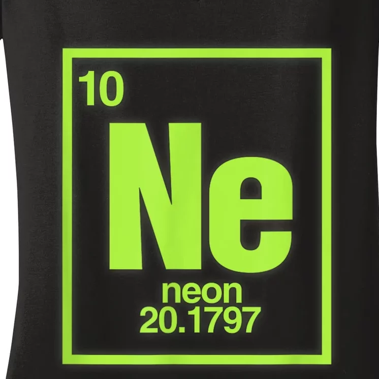 Science Chemistry Chemical Elements Ne Neon Women's V-Neck T-Shirt