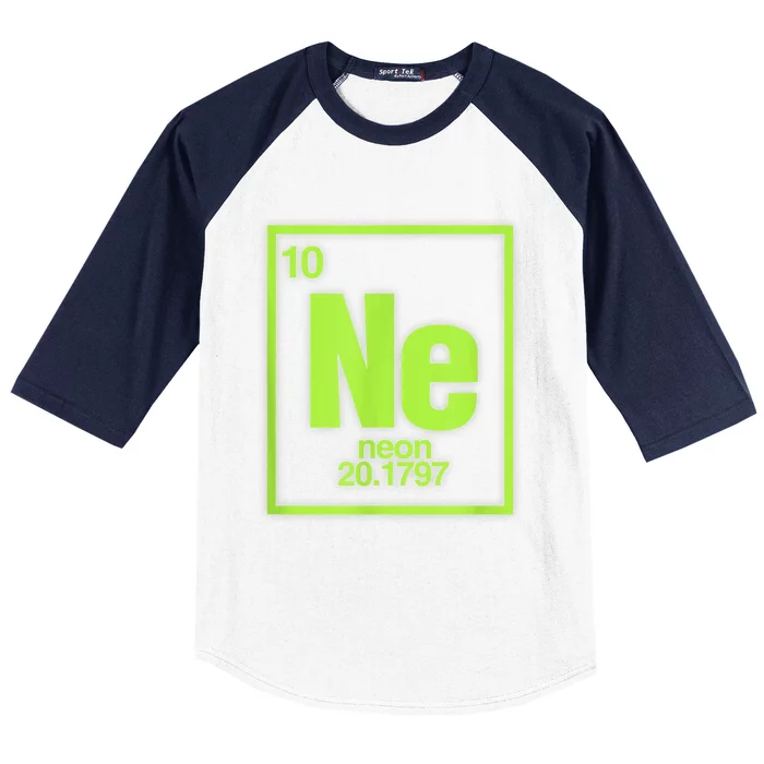 Science Chemistry Chemical Elements Ne Neon Baseball Sleeve Shirt