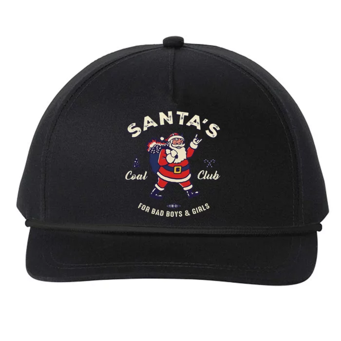 SantaS Coal Club For Bad And Evil Santa Claus Snapback Five-Panel Rope Hat