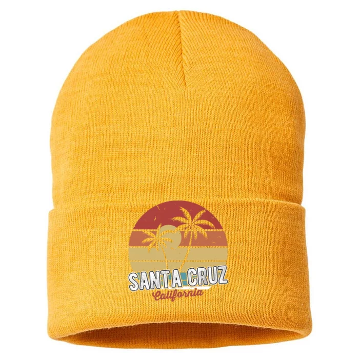 Santa Cruz California 70s beach surfing retro Sustainable Knit Beanie