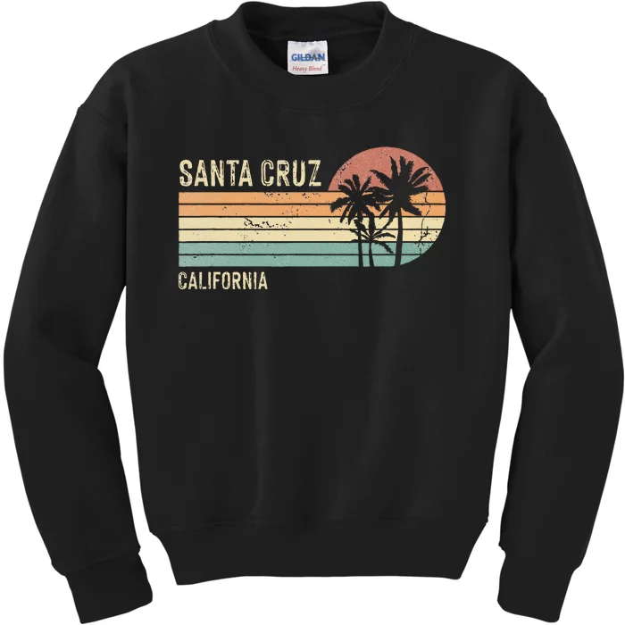 Santa Cruz California Sunset 70s 80s Vintage Kids Sweatshirt