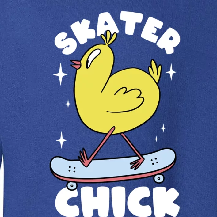 Skater Chick Cute Chicken Skateboard Skateboarding Gift Toddler Sweatshirt