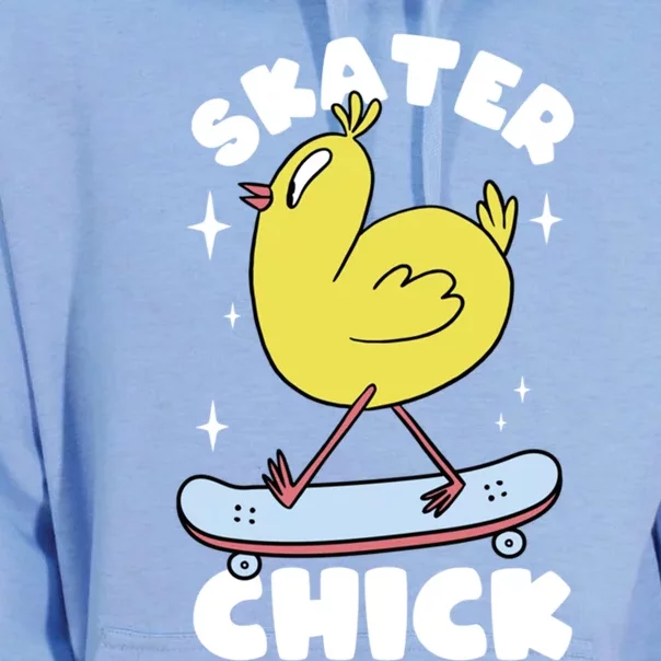 Skater Chick Cute Chicken Skateboard Skateboarding Gift Unisex Surf Hoodie