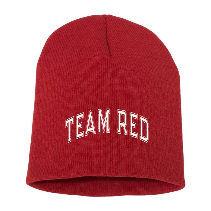 Summer Camp Color TEAM RED Competition Event War Game Short Acrylic Beanie