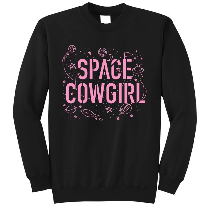 Space Cowgirl Cow Girl 70s Disco Preppy Tall Sweatshirt