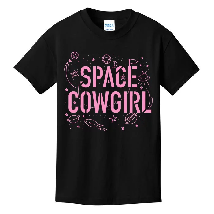 Space Cowgirl Cow Girl 70s Disco Preppy Kids T-Shirt