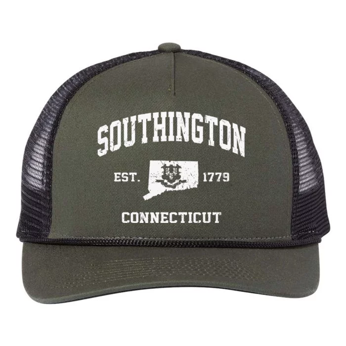 Southington Connecticut CT Vintage State Athletic Style Retro Rope Trucker Hat Cap