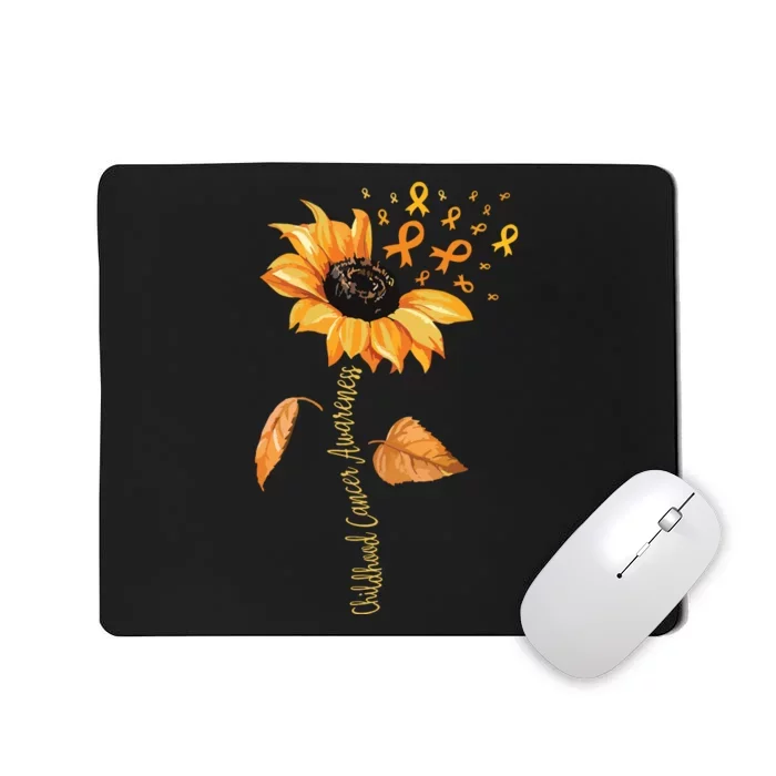 Support Childhood Cancer Awareness Sunflower Gold Ribbon Mousepad