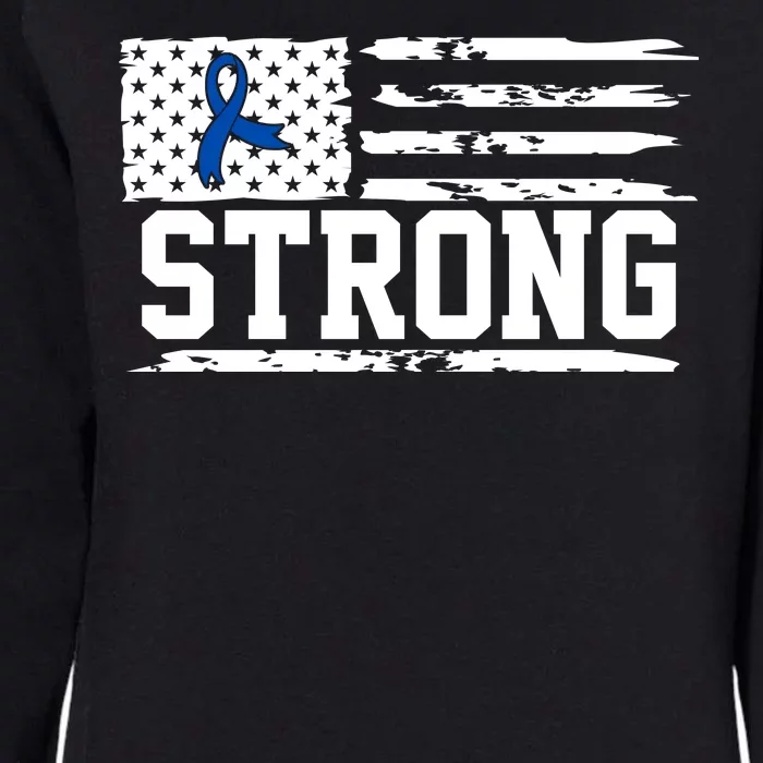 Strong Colon Cancer Awareness Flag Womens California Wash Sweatshirt