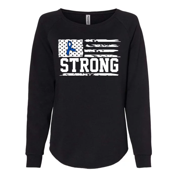 Strong Colon Cancer Awareness Flag Womens California Wash Sweatshirt