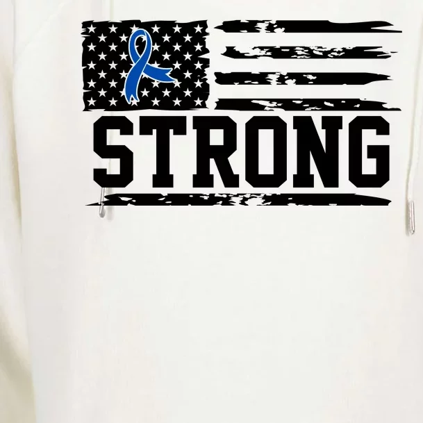 Strong Colon Cancer Awareness Flag Womens Funnel Neck Pullover Hood