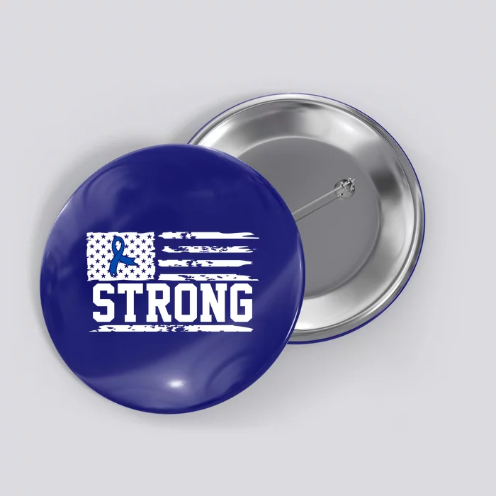 Strong Colon Cancer Awareness Flag Button