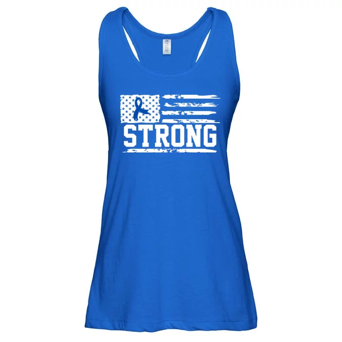 Strong Colon Cancer Awareness Flag Ladies Essential Flowy Tank