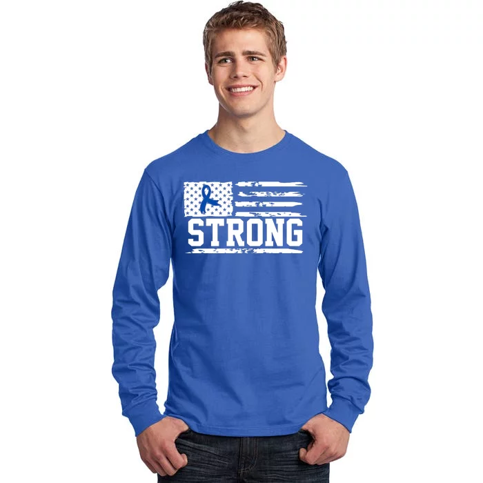 Strong Colon Cancer Awareness Flag Tall Long Sleeve T-Shirt