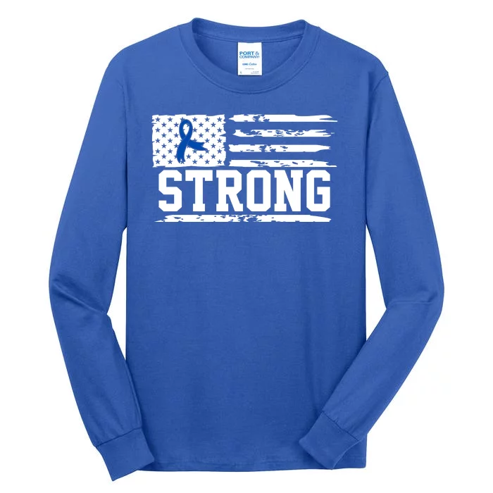 Strong Colon Cancer Awareness Flag Tall Long Sleeve T-Shirt