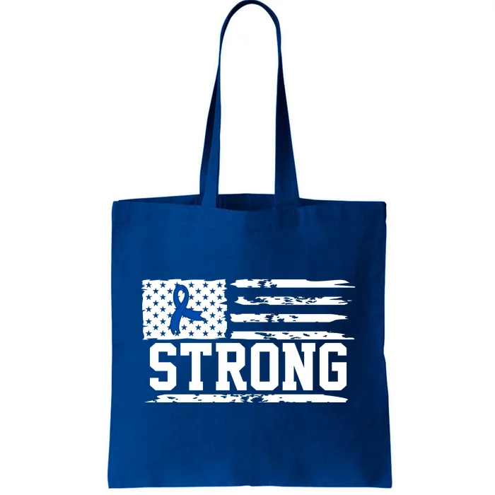 Strong Colon Cancer Awareness Flag Tote Bag