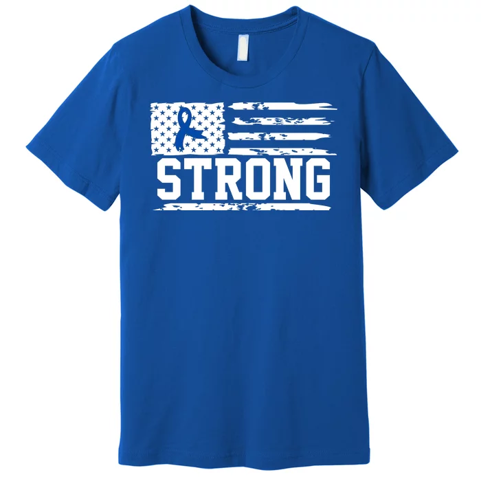 Strong Colon Cancer Awareness Flag Premium T-Shirt