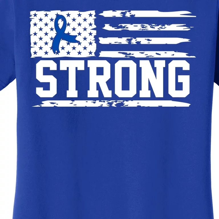 Strong Colon Cancer Awareness Flag Women's T-Shirt