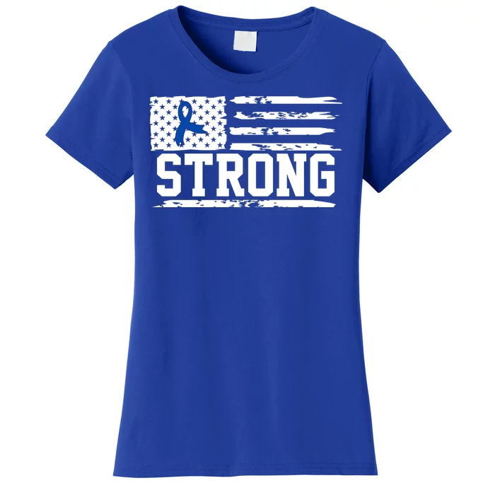 Strong Colon Cancer Awareness Flag Women's T-Shirt