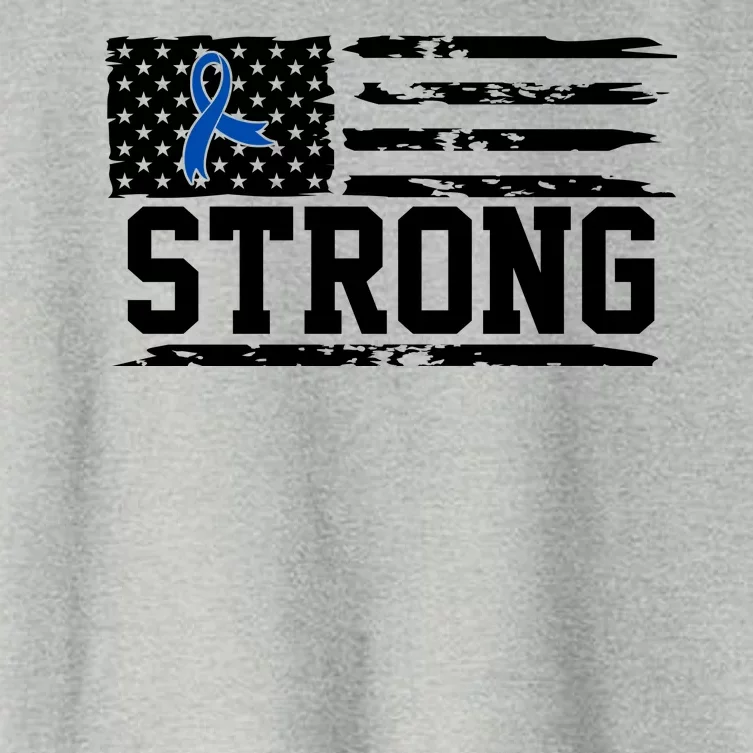 Strong Colon Cancer Awareness Flag Women's Crop Top Tee