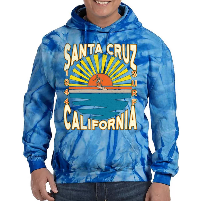 Santa Cruz California Retro Surfing Vintage Skateboarding Meaningful Gift Tie Dye Hoodie