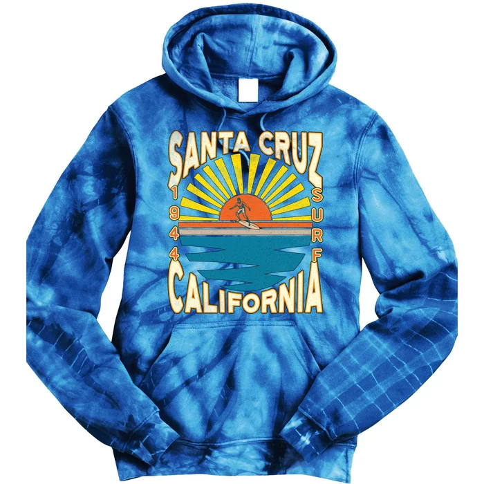 Santa Cruz California Retro Surfing Vintage Skateboarding Meaningful Gift Tie Dye Hoodie