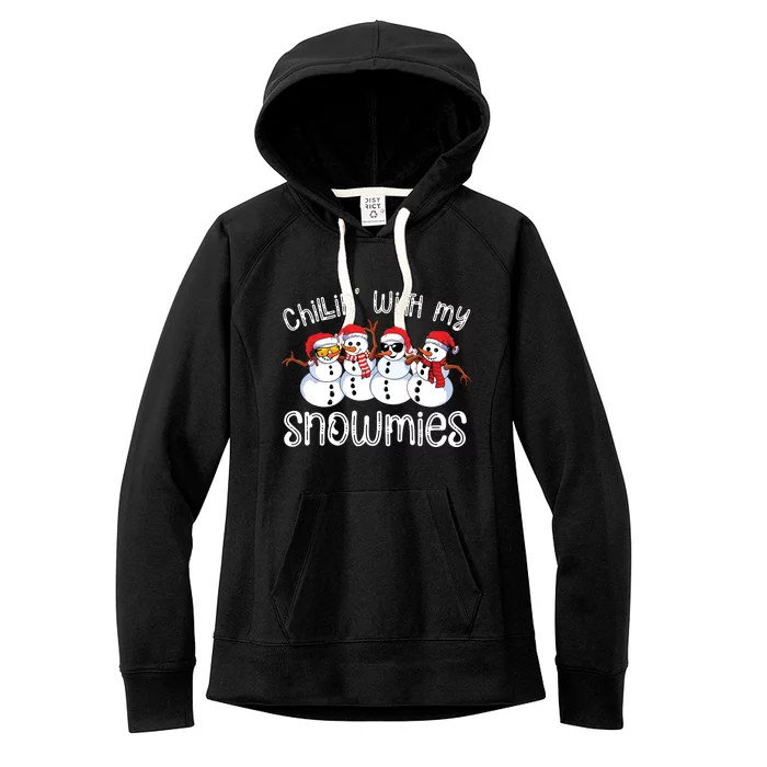 Snowman Christmas Chillin With My Snowmies Ugly Gift Women's Fleece Hoodie