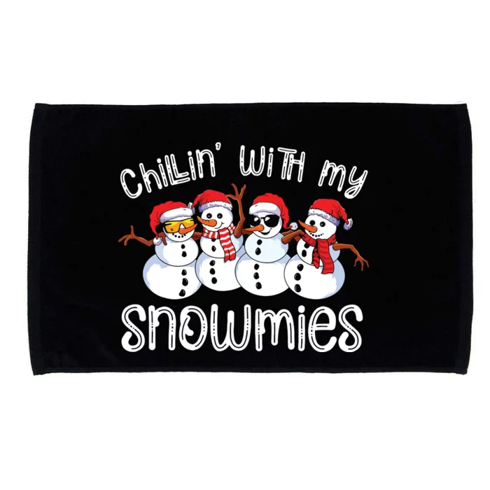 Snowman Christmas Chillin With My Snowmies Ugly Gift Microfiber Hand Towel