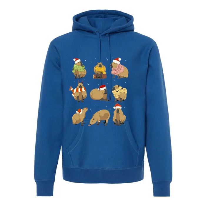 Santa Capybara Crew Christmas Funny Capybaras Lover Xmas PJ Premium Hoodie