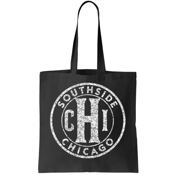 Southside Chicago Chi Circle Sign Distressed Print Tote Bag