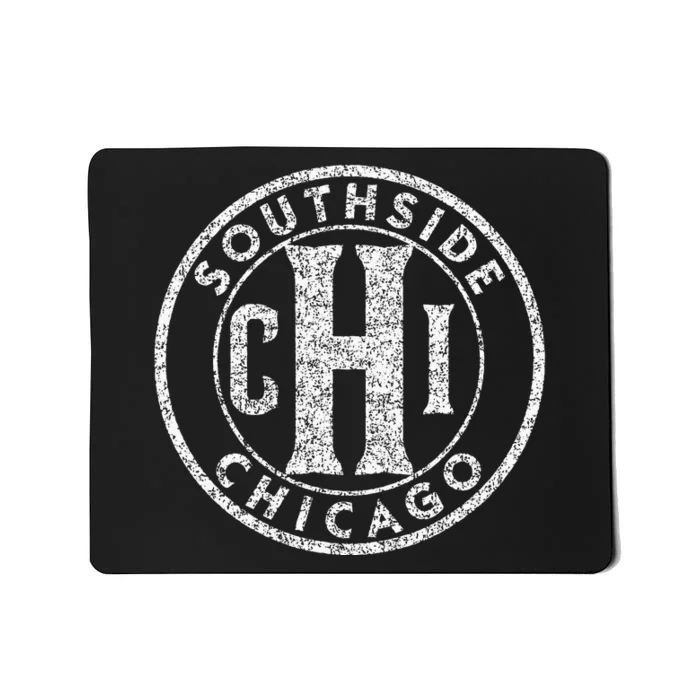 Southside Chicago Chi Circle Sign Distressed Print Mousepad