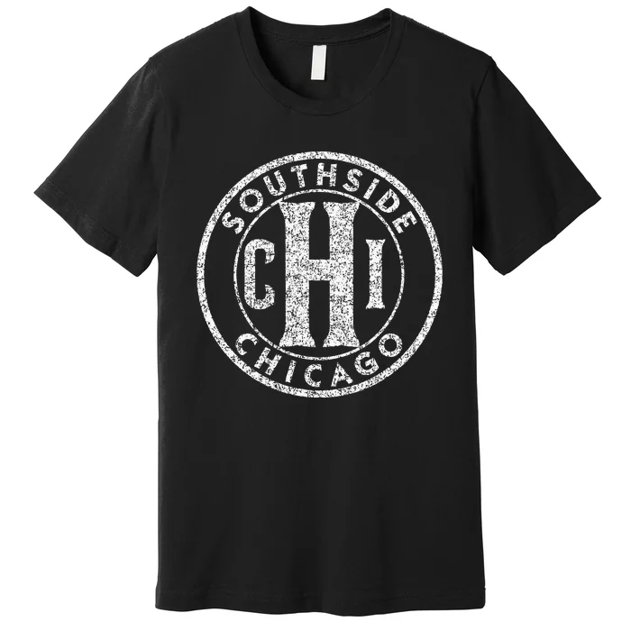 Southside Chicago Chi Circle Sign Distressed Print Premium T-Shirt