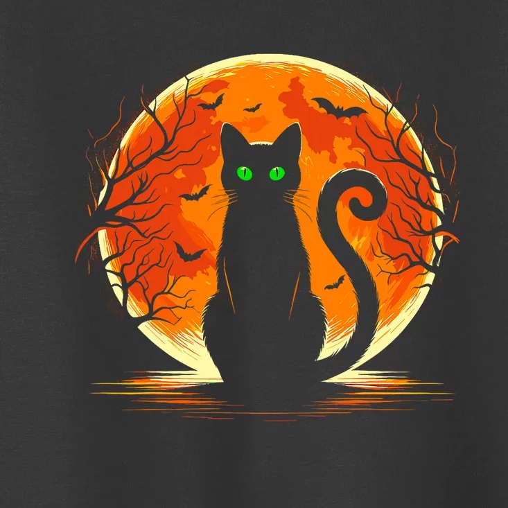 Scary Cat Costume Retro Moon Cat Toddler T-Shirt