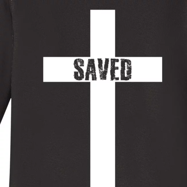 Saved Cross Christian Inspirational Baby Long Sleeve Bodysuit