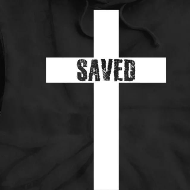 Saved Cross Christian Inspirational Tie Dye Hoodie