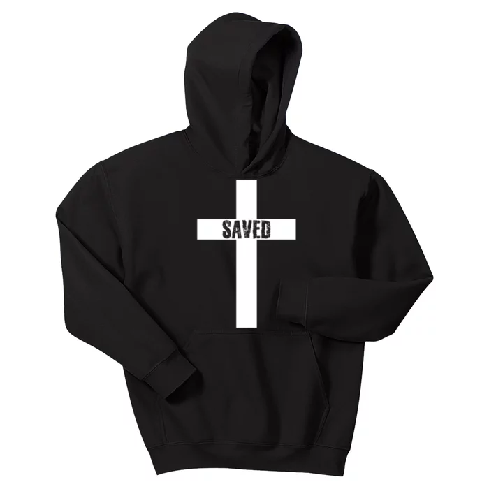 Saved Cross Christian Inspirational Kids Hoodie