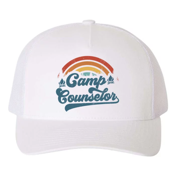 Summer Camp Counselor Staff Groovy Rainbow Camp Counselor Yupoong Adult 5-Panel Trucker Hat