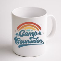 Summer Camp Counselor Staff Groovy Rainbow Camp Counselor Coffee Mug