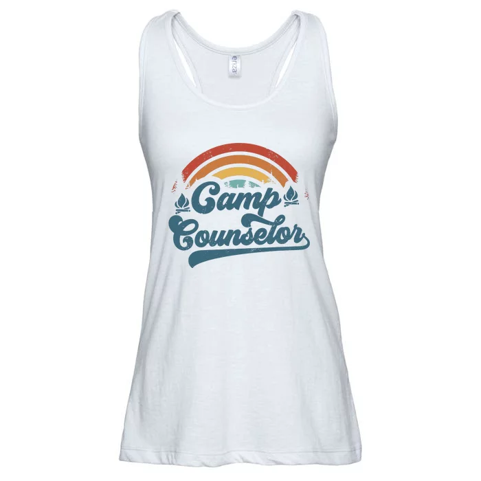 Summer Camp Counselor Staff Groovy Rainbow Camp Counselor Ladies Essential Flowy Tank