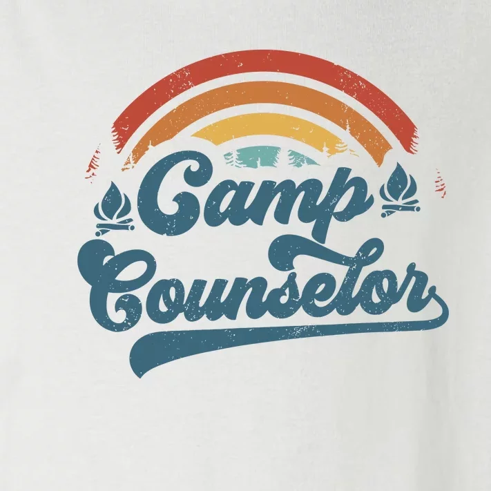 Summer Camp Counselor Staff Groovy Rainbow Camp Counselor Toddler Long Sleeve Shirt