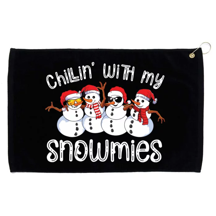 Snowman Christmas Chillin With My Snowmies Ugly Gift Grommeted Golf Towel