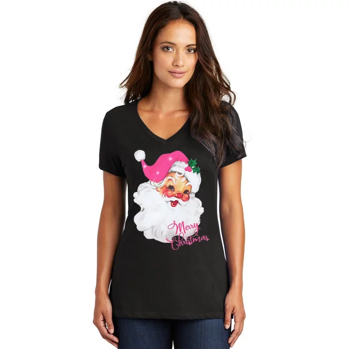 Santa Claus Christmas Design Women's V-Neck T-Shirt