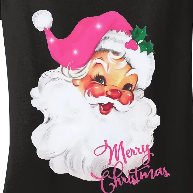 Santa Claus Christmas Design Women's V-Neck T-Shirt