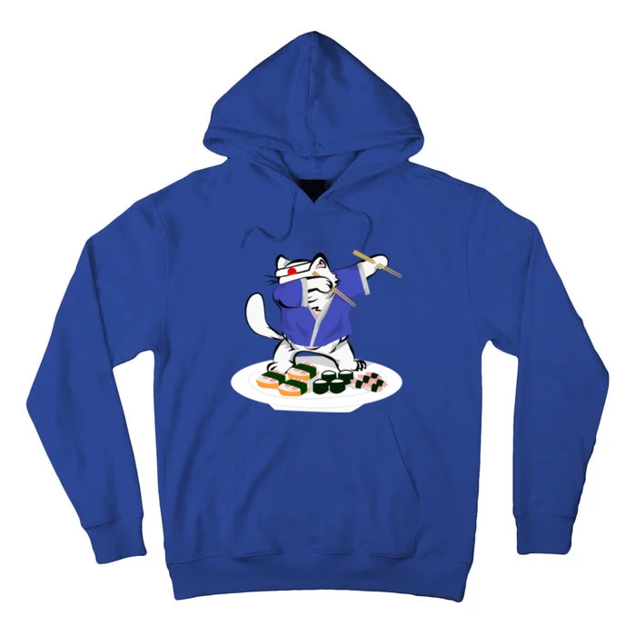 Sushi Chef Cool Gift Dabbing White Cat Meaningful Gift Tall Hoodie