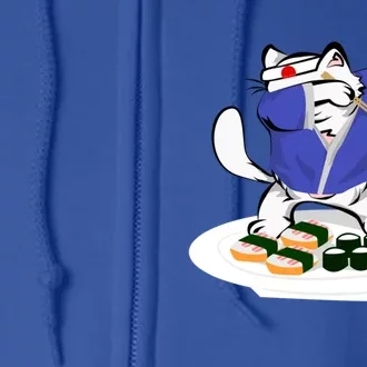 Sushi Chef Cool Gift Dabbing White Cat Meaningful Gift Full Zip Hoodie