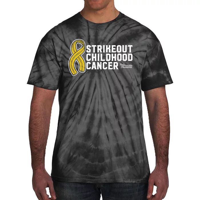 Strikeout Childhood Cancer Tie-Dye T-Shirt