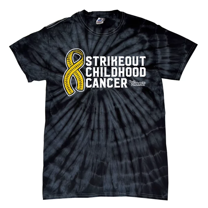 Strikeout Childhood Cancer Tie-Dye T-Shirt