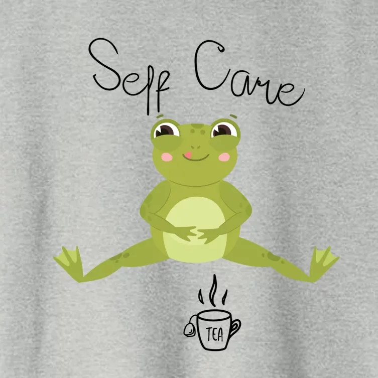 Self Care Cute Kawaii Frog Ing Tea Funny Frog Gift Women's Crop Top Tee