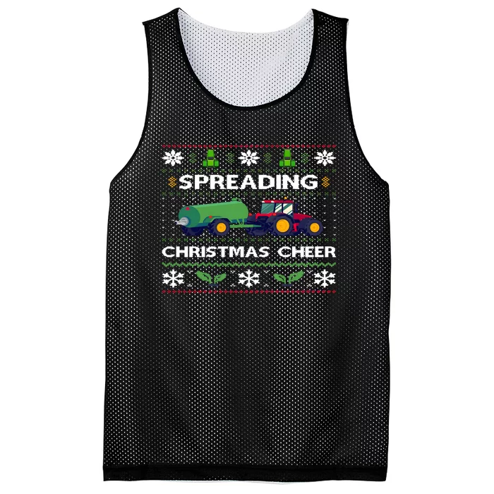 Spreading Christmas Cheer Farm Tractor Farmer Mesh Reversible Basketball Jersey Tank